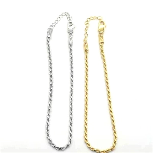 Classic S925 sterling silver rope chain bracelets in gold and silver finish with lobster clasp