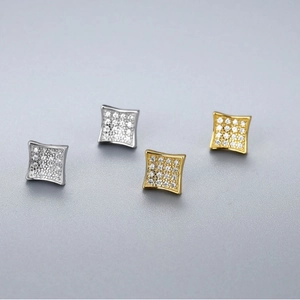 Élégantes boucles d'oreilles géométriques en argent S925, finitions or et argent