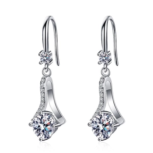 925 Sterling Silver Zirconia Flower Drop Earrings Minimalist National Style Cross White Gold Ear Hooks Jewelry For Women