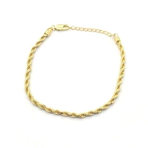 S925 Sterling Silver Rope Chain Bracelet For Men Women Hip Hop Twisted Chain Gold Platinum Plated Fashion Jewelry Gift