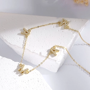 Collier Pendentif Lettre MAMA en Argent Sterling 925 Chaîne Clavicule avec Strass Cadeau Maman Bijoux pour Femmes
