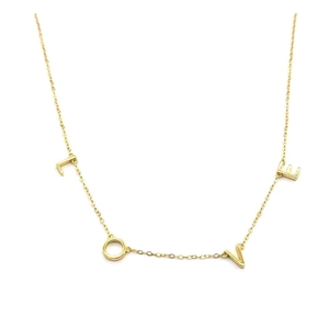Elegante S925 Silberkette in Gold mit LOVE-Buchstabenanhängern für Damen im Set