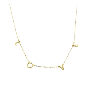 Elegante S925 Sterlingsilber Kette in Gold mit LOVE Buchstaben-Anhängern für Damen