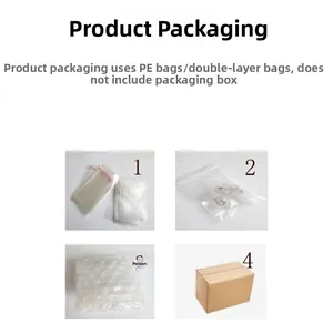 Detail showing S925 silver stud earrings packaging in PE bags and cardboard shipping box