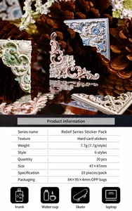 Vue macro des autocollants de style relief européen avec détails vintage pour journaux