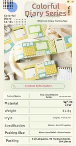Détail du ruban washi en papier kraft blanc avec des marquages de planning fonctionnels