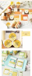 Close-up of vintage collage washi tape with functional Date and To-Do list sections