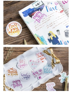 Autocollants décoratifs avec phrases anglaises colorées pour scrapbooking et carnets