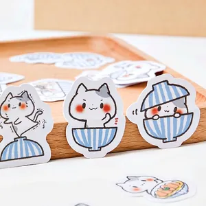 Japanese style cartoon cat stickers set for DIY scrapbooking and decoration in box