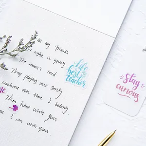 Autocollants décoratifs pour journaux avec lettrage Life is THE best teacher