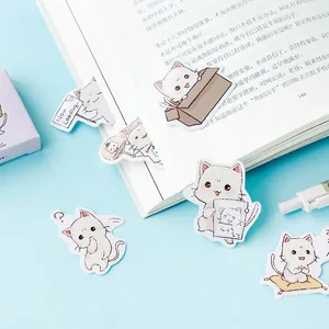 Cute white cat decorative stickers for journaling and DIY scrapbooking, 45 pieces set