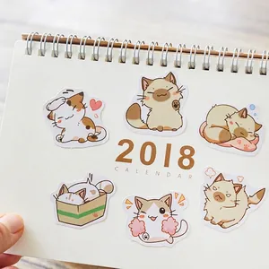 Set di 45 simpatici adesivi per gatti con sei diverse pose di gatti per decorare l'agenda
