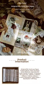 Detail of vintage hollow lace paper material with retro collage aesthetic and dried flowers