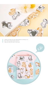 Detail of cute hand-drawn cartoon pet stickers for DIY scrapbooking decoration
