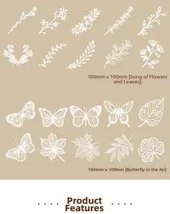 Detailed view of hollow lace floral and butterfly pattern paper for DIY journaling decor