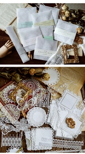 Detailed close-up of vintage hollow lace paper featuring butterfly and frame cutouts