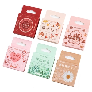 6 boîtes de stickers de fleurs variés aux designs botaniques vintage pour scrap