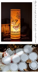 Detailed view of Alice series white lace paper with delicate floral cutout patterns