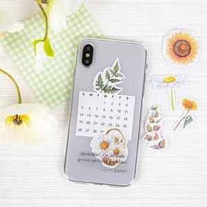 46pcs Daisy and Sunflower floral stickers set for DIY phone case and planner decoration