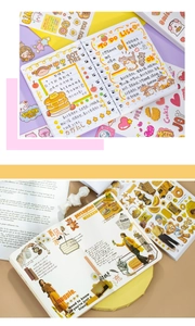 Gedetailleerde weergave van 50 vellen DIY-stickerboek voor journaling-ontwerpen