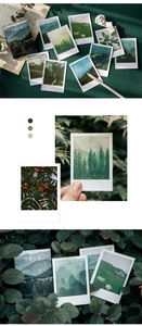 Artistic LOMO photography stickers featuring vintage forest and mountain landscapes