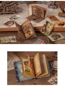 Detailopname van vintage collage scrapbooking materiaal met retro sprookjesillustraties