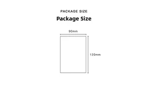 Detailed technical diagram showing sticker pack packaging size 90mm by 120mm