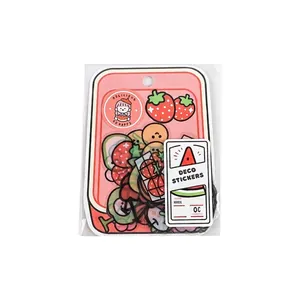 Kawaii fruit girl PET sticker set featuring strawberry and watermelon designs 40 pieces