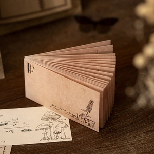 Vintage-Notizblock-Set mit botanischen Skizzen auf Kraftpapier für DIY-Scrapbooking