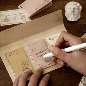 Vintage-Notizblock-Set mit botanischen Skizzen für Journaling und DIY-Deko