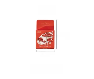 Package size detail of mushroom deco stickers with dimensions 44mm by 72mm