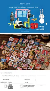 Detail view of 45pcs vintage illustration stickers for scrapbooking and journal decoration