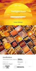 Detail view of 46pcs sunset themed stickers with warm twilight photography for DIY journals