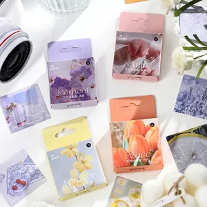 Set of 4 boxes floral INS style stationery stickers with 46 pieces per box for journaling