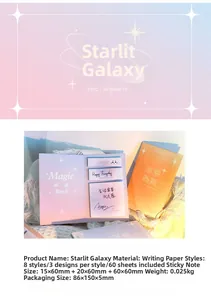 Détails du set de stickers Pervasive Galaxy avec dimensions et lot de 60 feuilles