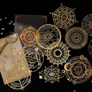Golden lace paper featuring Magic Star Array pattern with hollow gold foil for journaling