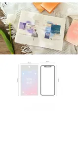 Vue détaillée d'autocollants ciel étoilé avec iPhone X pour comparer la taille 86x150mm