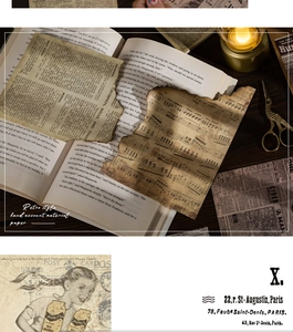 Vue macro de papier vintage aux bords brûlés avec des imprimés de partitions anciennes