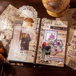 Vintage Scrapbooking-Materialpapier-Set mit retro floralen und Schmetterlings-Elementen