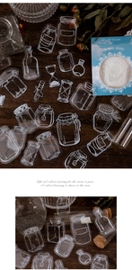 Macro shot of waterproof PET bottle stickers with white hand-drawn artistic patterns