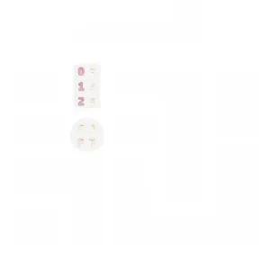 Detail of plush letter and number stickers with 3D texture in pink and cream white