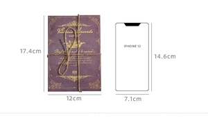 Vue détaillée du papier de scrapbooking vintage avec comparaison de taille par mobile