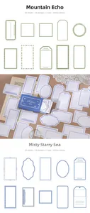 Detail of vintage matchbox-style paper notes with 10 designs for DIY journaling