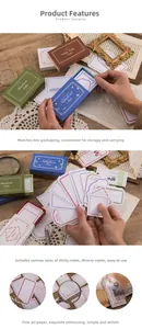 Detail of vintage matchbox memo pads with letterpress printing on premium art paper