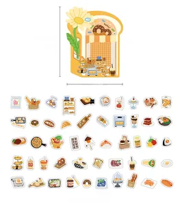 Detailed view of DIY PET food stickers with bakery card and assorted dessert decals