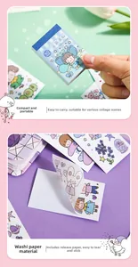 Detail of cute blueberry mousse washi stickers with 50 sheets for DIY journal decor