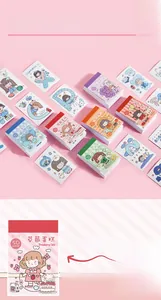 Macro detail of strawberry cake cartoon washi stickers for DIY scrapbooking journaling