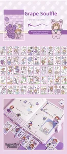 Detail view of 50pcs Grape Souffle cartoon stickers for DIY scrapbooking decoration