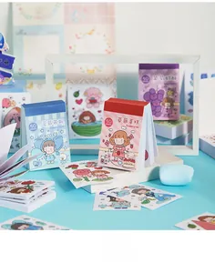 Close-up of cute cartoon dessert series DIY stickers with soft pastel illustrations
