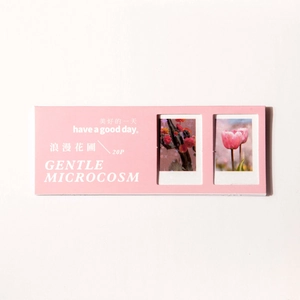 Pegatinas láser LOMO Gentle Microcosm con motivos florales románticos en estuche rosa